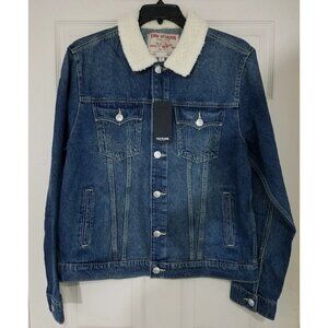 True Religion Sherpa Collar Trucker Jacket Mens Size Large